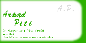 arpad piti business card