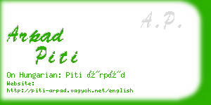 arpad piti business card